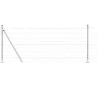 vidaXL Clôture en fil de fer soudé avec socle en béton, 25 x 1 m, treillis argenté