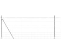 vidaXL Clôture en fil de fer soudé avec socle en béton, 25 x 1 m, treillis argenté