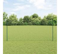 vidaXL Clôture européenne avec poteaux, 10 x 1,4 m, acier revêtu de PVC, couleur verte