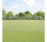Vidaxl Clôture En Fil Soudé Avec 10 Piquets Argentés 1.4x10 M Acier