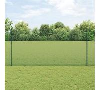 vidaXL Clôture en fil soudé avec 11 poteaux en U Verte 1.2x25 m Acier 3336483 Vert