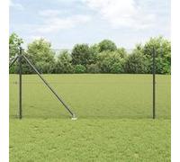 vidaXL Clôture en fil soudé avec 13 piquets à pointe gris 1,2 x 25 m en acier 3352203 Gris