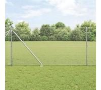 vidaXL Clôture en fil soudé avec 13 piquets de 1.2x25 m en acier galvanisé 3351967 Gris