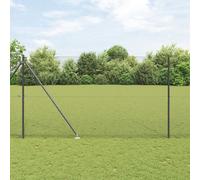 Vidaxl Clôture En Fil Soudé Avec 13 Piquets En Pointe Gris 1,6x25 M Acier Gris