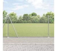 Vidaxl Clôture En Fil Soudé Avec 13 Poteaux À Bride 1,2x25 M Acier Galvanisé