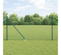 vidaXL Clôture en fil soudé avec 13 poteaux en pointe verte 1.2x50 m en acier 3352120 Vert