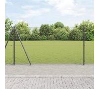 vidaXL Clôture en fil soudé avec 13 poteaux flanqués Gris 1.2x50 m Acier 3352594 Gris