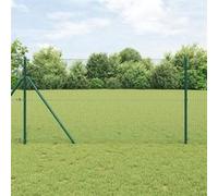 vidaXL Clôture en Fil Soudé avec 13 Poteaux Vert 1.2x25 m Acier 3351732 Vert G