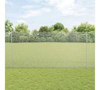 Vidaxl Clôture En Fil Soudé Avec 44 Pieux U Argent 1,5x50 M Acier