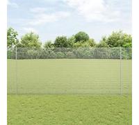 vidaXL Clôture en fil soudé avec 44 poteaux en U Argent 1,4x50 m Acier 3336403 Vert