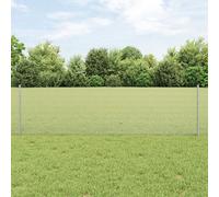 Vidaxl Clôture En Fil Soudé Avec 5 Piquets En U Argent 0,6x10 M Acier