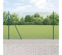 Vidaxl Clôture En Fil Soudé Avec 7 Poteaux Flanchés Vert 1,4x10 M Acier Vert