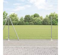 Vidaxl Clôture En Fil Soudé Avec 7 Poteaux Flasques 1.2x10 M Acier Galvanisé