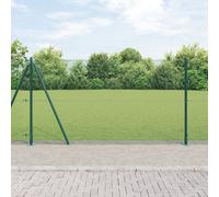 Vidaxl Clôture En Fil Soudé Avec 7 Poteaux Verts 1,2x10 M En Acier