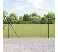 vidaXL Clôture en fil soudé avec base en béton 10 x 0,8 m Gris Maille