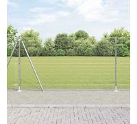 vidaXL Clôture en fil soudé avec base en béton 25 x 1,2 m Argenté