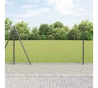 vidaXL Clôture en treillis métallique avec 13 poteaux 1,2 x 25 m en acier galvanisé 3351278 Gris