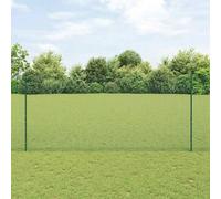 vidaXL Clôture en Fil Soudé avec 11 Piquets en U Verte 1.4x25 m Acier 3336489 Vert