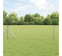 vidaXL Clôture en fil soudé pour sol 10 x 0,8 m Argenté Maille