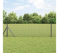 Vidaxl Clôture En Fil Métallique Soudé Avec 13 Poteaux Gris 0.4 X 25 M Acier
