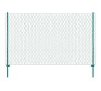 vidaXL Clôture en grillage métallique avec poteaux Acier 25x1,5 m pour chiots et volaille Vert