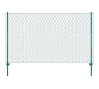 Draadgaashek met palen 25x1,5 m staal groen144606