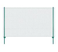 vidaXL Clôture en grillage métallique 25x1,5 m avec poteaux – Protection chiots/volaille 144611