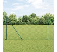 Vidaxl Clôture En Mailles De Chaîne Avec 7 Poteaux En Pointe 1,6 X 10 M En Acier Galvanisé