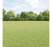 Vidaxl Clôture En Maillon De Chaîne Avec 22 U Posts Argent 0.4x25 M Acier