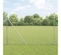Vidaxl Clôture En Maillon De Chaîne Avec 7 Poteaux 1.6x10 M En Acier Galvanisé