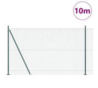 Vidaxl Clôture En Maillon De Chaîne Avec 7 Poteaux À Flasque 1,4x10 M En Acier Galva