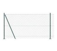 Vidaxl Clôture En Maillon De Chaîne Avec 7 Poteaux Flangés 1,2x10 M Acier Galvanisé