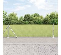 Vidaxl Clôture En Maillons Avec 13 Poteaux À Bride 0.4x25 M En Acier Galvanisé