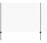 vidaXL Clôture en PVC avec poteaux, 10 x 1,5 m, acier revêtu de PVC, couleur verte