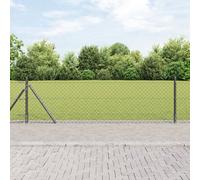 Vidaxl Clôture En Treillis Avec 13 Poteaux À Bride 0.4 X 25 M En Acier Galvanisé