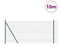Vidaxl Clôture En Treillis Avec 7 Poteaux De 0.8x10 M En Acier Galvanisé