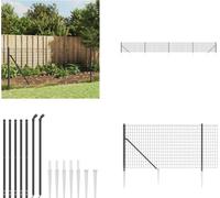 vidaXL Clôture en treillis métallique avec douilles au sol anthracite 0,8 x 10 m - Clôture en treillis métallique - Clôtures en treillis métallique - Clôture de jardin - Clôture en fil métallique