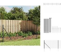 vidaXL Clôture en treillis métallique avec douilles au sol anthracite 0,8 x 10 m - Panneaux de clôture