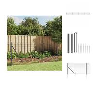 vidaXL Clôture en treillis métallique avec douilles au sol anthracite 0,8 x 10 m - Panneaux de clôture