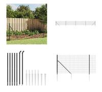 vidaXL Clôture en treillis métallique avec douilles au sol anthracite 1,1 x 10 m - Clôture en treillis métallique - Clôtures en treillis métallique - Clôture de jardin - Clôture en fil métallique