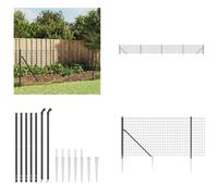 vidaXL Clôture en treillis métallique avec douilles au sol anthracite 1,1 x 10 m - Clôture en treillis métallique - Clôtures en treillis métallique - Clôture de jardin - Clôture en fil métallique