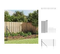 vidaXL Clôture en treillis métallique avec douilles au sol anthracite 1,1 x 10 m - Panneaux de clôture