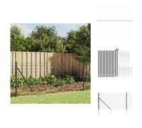 vidaXL Clôture en treillis métallique avec douilles au sol anthracite 1,1 x 25 m - Panneaux de clôture