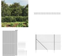 vidaXL Clôture en treillis métallique avec douilles au sol anthracite 2,2 x 25 m - Clôture en treillis métallique - Clôtures en treillis métallique - Treillis métallique - Clôture de jardin