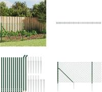 vidaXL Clôture en treillis métallique avec douilles au sol Vert 1,1 x 25 m - Clôture en treillis métallique - Clôtures en treillis métallique - Treillis métallique - Clôture de jardin
