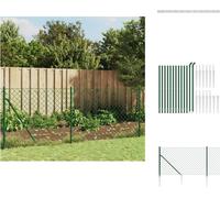 vidaXL Clôture en treillis métallique avec douilles au sol Vert 1x25 m - Panneaux de clôture