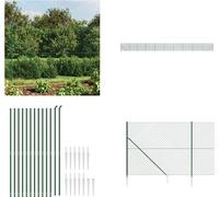 vidaXL Clôture en treillis métallique avec douilles au sol Vert 2,2 x 25 m - Clôture en treillis métallique - Clôtures en treillis métallique - Treillis métallique - Clôture de jardin