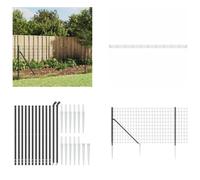 vidaXL Clôture en treillis métallique avec piquets à enfoncer, anthracite, 1,1 x 25 m - Clôture en treillis métallique - Clôtures en treillis métallique - Clôture de jardin - Clôture en fil de fer