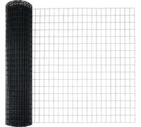 vidaXL Clôture Euro, 1 x 25 mètres, fer revêtu de PVC, gris