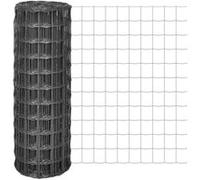 vidaXL Clôture barrière de jardin Euro 10 x 0,8 m Maille acier 77 x 64 mm Gris